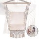 100x55cm Deluxe Hanging Hammock Swing Garden Outdoor Hanging Chair with Wooden Stretcher 100x55cm Deluxe Hanging Hammock Swing Garden Outdoor Hanging Chair with Wooden Stretcher