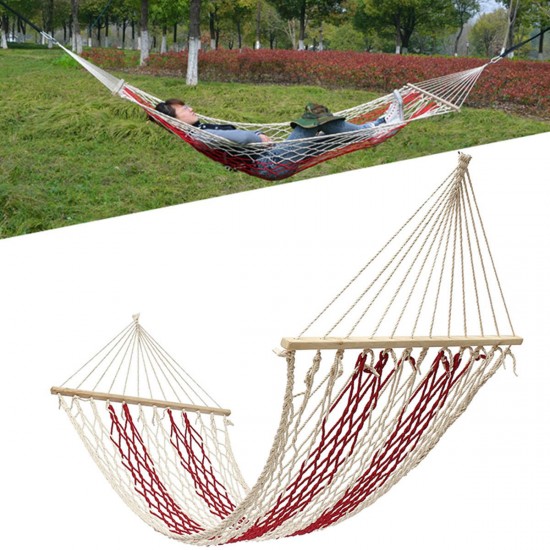190x80cm Outdoor Camping Hammock Cotton Rope Swing Hanging Bed Garden Patio Max Load 100kg 190x80cm Outdoor Camping Hammock Cotton Rope Swing Hanging Bed Garden Patio Max Load 100kg
