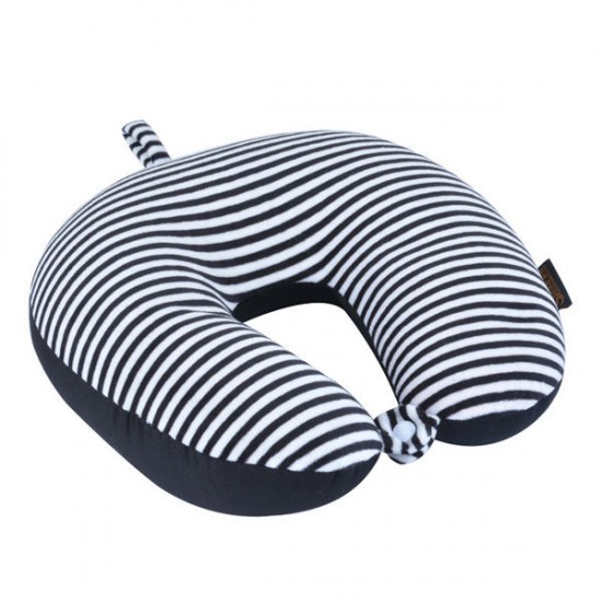 Stripes and Dot U Shape Particles Pillow Portable Travel Massage Comfortable Pillow
