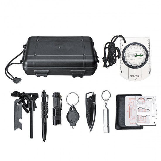 10 In 1 Outdoor Tactical SOS Emergency Survival Tools Kit Multifunctional Equipment Case Camping 10 In 1 Outdoor Tactical SOS Emergency Survival Tools Kit Multifunctional Equipment Case Camping