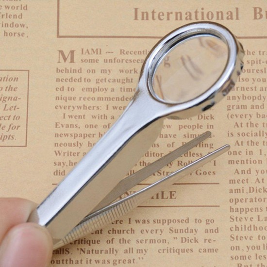 10X EDC Magnifier Multifunctional Tweezer Portable Stainless Steel Magnifying Glass Tool Kits 10X EDC Magnifier Multifunctional Tweezer Portable Stainless Steel Magnifying Glass Tool Kits