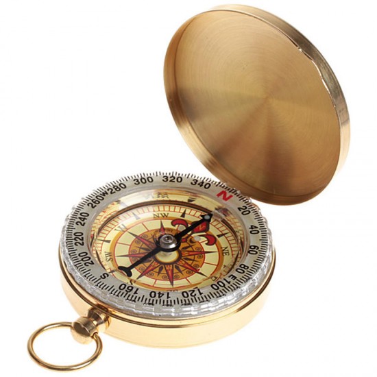 Outdoor Portable Brass Pocket G50 Copper Golden Compass Luminous Navigation Flip Outdoor Portable Brass Pocket G50 Copper Golden Compass Luminous Navigation Flip