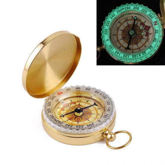 Outdoor Portable Brass Pocket G50 Copper Golden Compass Luminous Navigation Flip Outdoor Portable Brass Pocket G50 Copper Golden Compass Luminous Navigation Flip