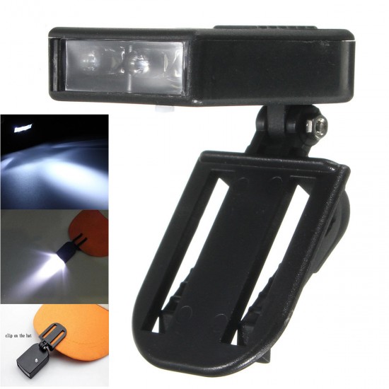 Clip On Cap Light 3 LED Hat Light Lamp Head Torch For Cycling Camping Hiking Fishing