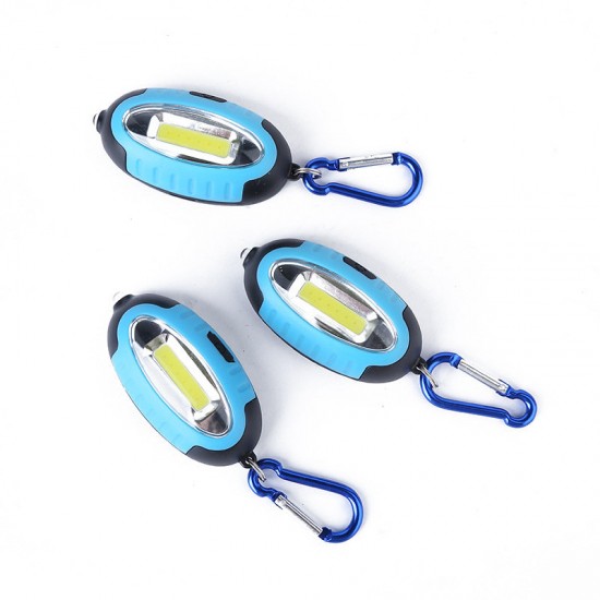 Outdooors COB LED Keychain Lamp Work Light Mini Pocket Torch Money Detector With Carabiner