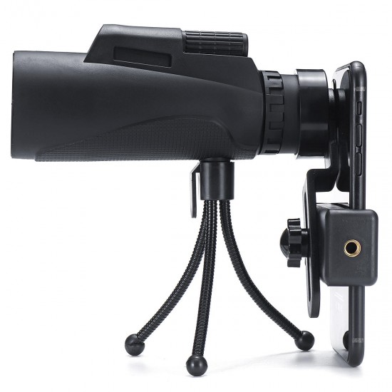 12x50 Outdoor Monocular Optical HD Lens Camping Telescope+Tripod+Mobile Phone Clip