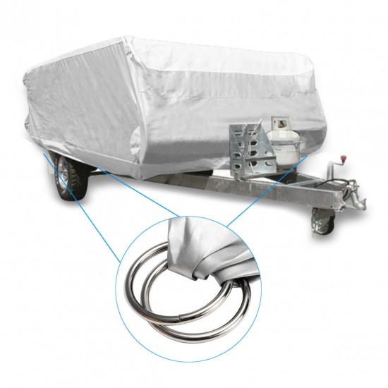 14-16ft Pop Up Folding Waterproof Anti-UV Camper Tent Trailer Storage Cover With Fixed Ring 14-16ft Pop Up Folding Waterproof Anti-UV Camper Tent Trailer Storage Cover With Fixed Ring