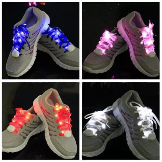 1 PC LED Lighting Shoelace Colorful Shoes Light Roller Skates Shoelace LED Light Random Colors