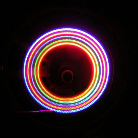 10Pcs XANES WL03 5 LED 7 Modes 6 Batteries Bicycle Colorful Wheel Light Nozzle Spoke Light