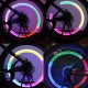 10Pcs XANES WL04 Vibration Induction Bicycle Wheel Light Nozzle Spoke Light for Schrader Valve Woods Valve