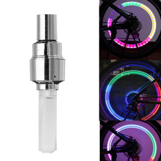 10Pcs XANES WL04 Vibration Induction Bicycle Wheel Light Nozzle Spoke Light for Schrader Valve Woods Valve