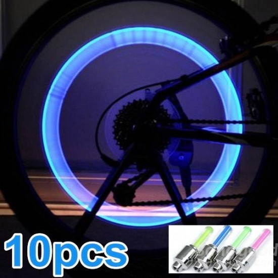 10x Bike Bicycle LED Wheel Lights Valve Lamp Valve Core Light