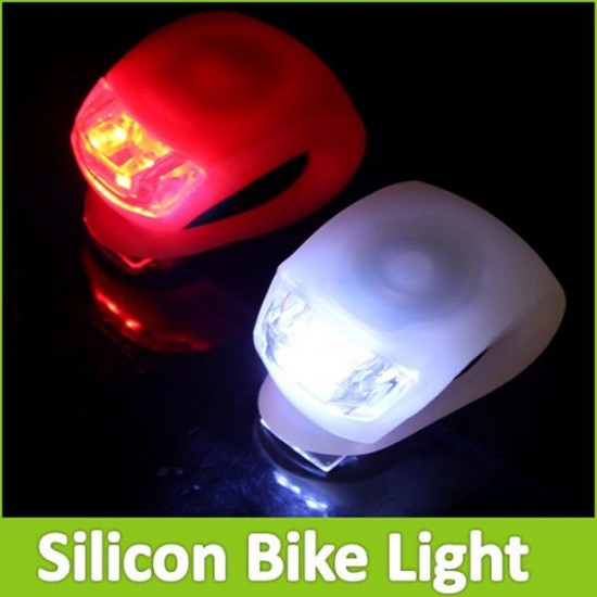 2PCS Black Bicycle Bike  Light Waterproof Silicone LED Flashlight