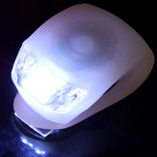 2PCS White Bicycle Bike  Light Waterproof Silicone LED Flashlight