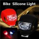 2PCS White Bicycle Bike  Light Waterproof Silicone LED Flashlight