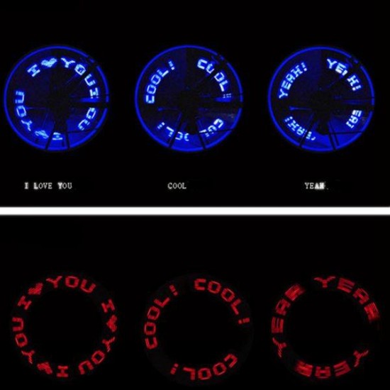 7LED Bicycle Wheel Valve Tire Tyre Double Sense LED Letter Light