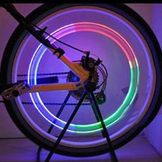 Bike Bicycle Wheel Tyre Spoke Valve Light Valve LED Light Lamp