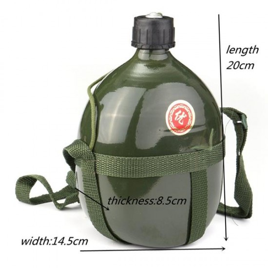 1.5L Military Canteen Aluminum Bicycle Cycling Military Water Cup Bottle