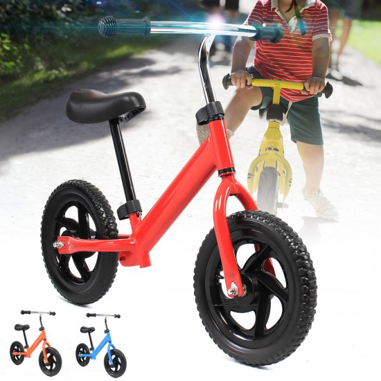 12" Kids Balance Bike No-Pedal Learn To Ride Strider Pre Bike Adjustable Seat