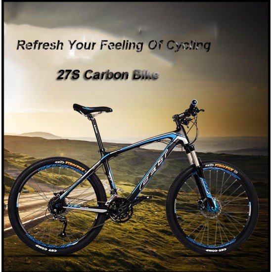 26 Inch Mountain Bike Bicycle Carbon Fiber Frame Bike 27 Speed Light Weight Bicycle