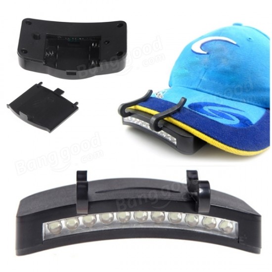 11 LED Clip-On Cap Light Lamp Hiking Camping Fishing Outdoor Cap Lights