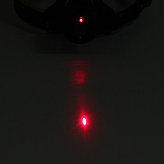 4 Mode LED Zoomable Headlight Headlamp White And Red Laser Light Use 2x 18650 batteries