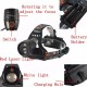 4 Mode LED Zoomable Headlight Headlamp White And Red Laser Light Use 2x 18650 batteries 4 Mode LED Zoomable Headlight Headlamp White And Red Laser Light Use 2x 18650 batteries