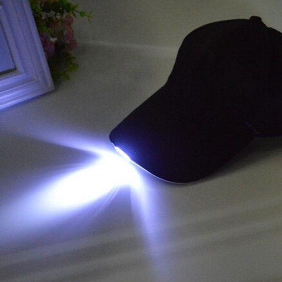 Adjustable Bicycle 5 LED Light Cap Battery Powered Hat Outdoor Baseball Cap Adjustable Bicycle 5 LED Light Cap Battery Powered Hat Outdoor Baseball Cap