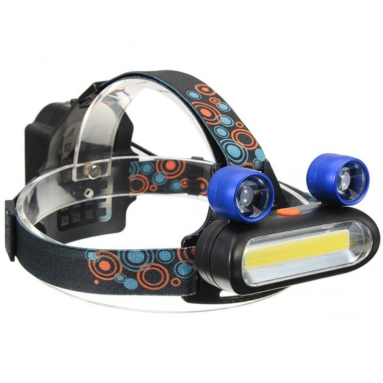 BIKIGHT 1300LM 2T6 COB LED 4 Modes Headlamp Life Waterproof USB Rechargeable