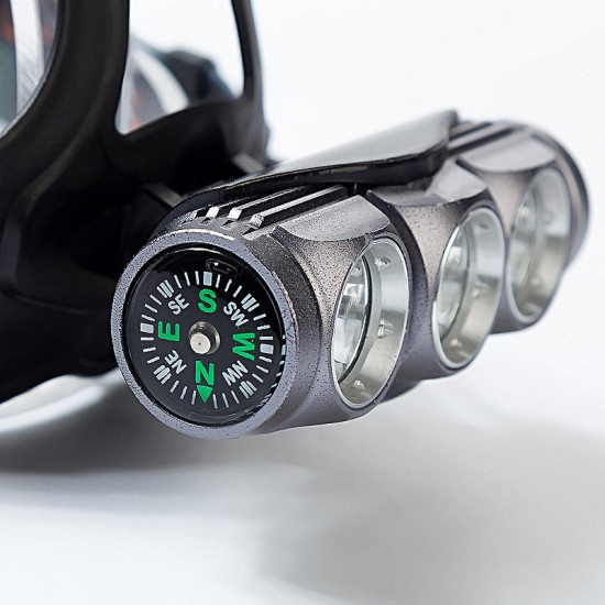 XANES® 1800LM T6+2 x XPE LED Compass HeadLamp 18650 Battery 4 Modes DC Direct Charge Waterproof For Outdoor Camping Hiking Cycling Fishing Light XANES® 1800LM T6+2 x XPE LED Compass HeadLamp 18650 Battery 4 Modes DC Direct Charge Waterproof For Outdoor Camping Hiking Cycling Fishing Light