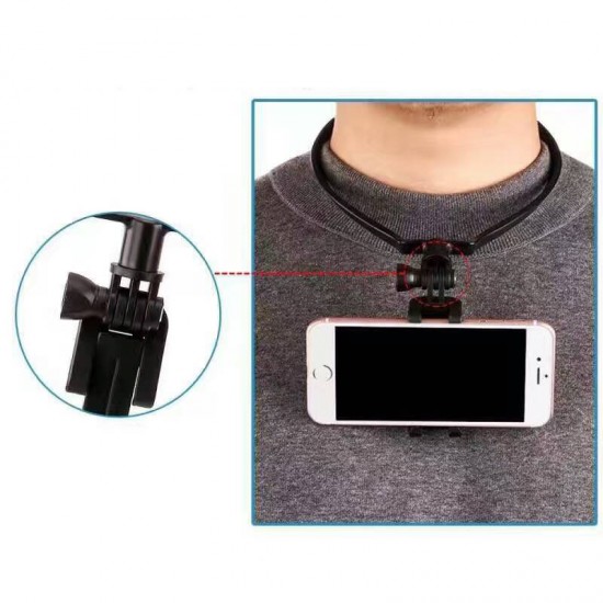 BIKIGHT Universal Phone Holder Hanging Neck Phone Holder Neck Self Clamp Mount Holder Self Timer Mobile Phone Stand