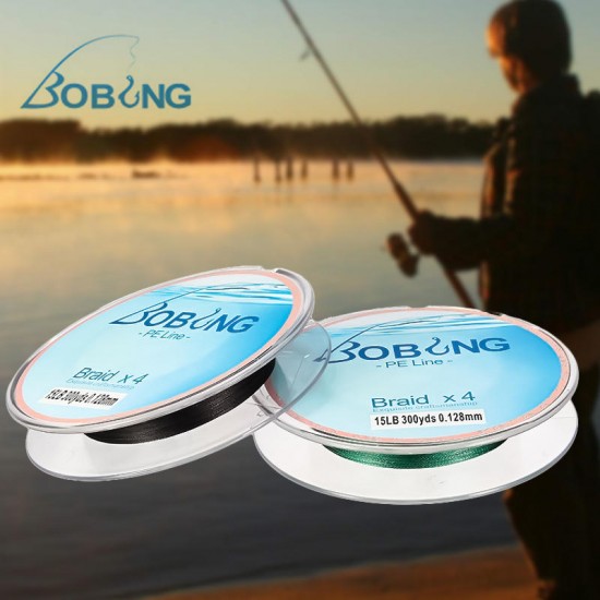 BOBING 300M 4 Strands PE Braided Power Fishing Line 6-15LB Multifilament Carp Sea Fishing Rope