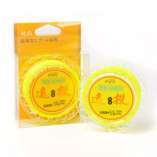 Bobing 100m 0.8#-8.0# Nylon Monofilament Line Freshwater Cast Fishing Line Fluoresacent Yellow