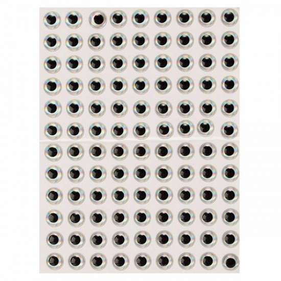 100PCS 7mm Fly Tying Lure Making 3D Self Adhesive Eyes Fishing Tools Fishing Lures