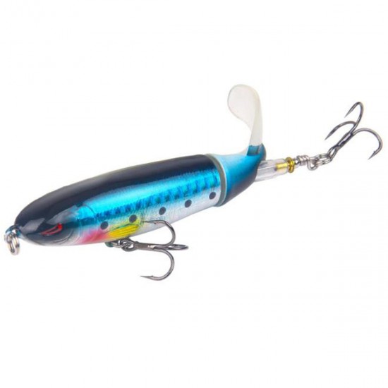 10cm 13g Minnow Fishing Lure Rotating Tail Popper Topwater Swim Crankbait Artificial Hard Bait