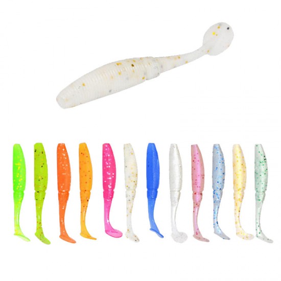 15pcs/bag 50mm 1g Luminous Fishing Soft Lure Artificial T Tail Fishing Bait