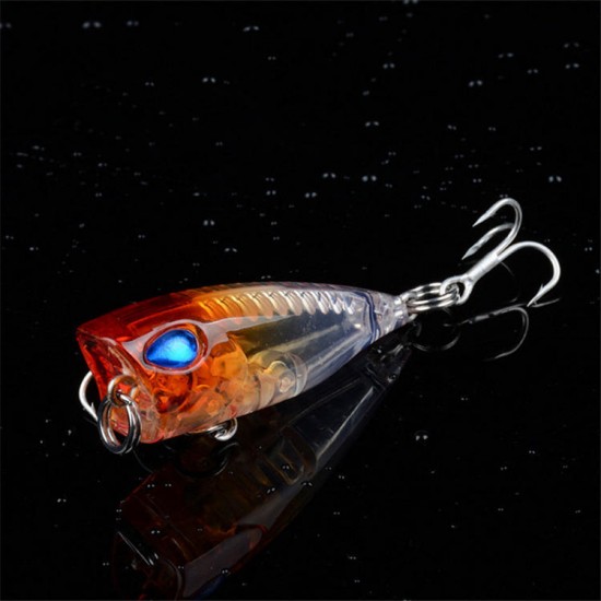 1pc 4cm 3.6g Popper Fishing Lure Lifelike 3D Eyes BKK Hook Hard Bait Fishing