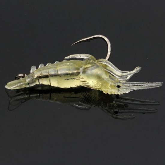 ZANLURE 4cm Shrimp Fishing Soft Prawn Lure Hook Tackle Bait Fishing Lures