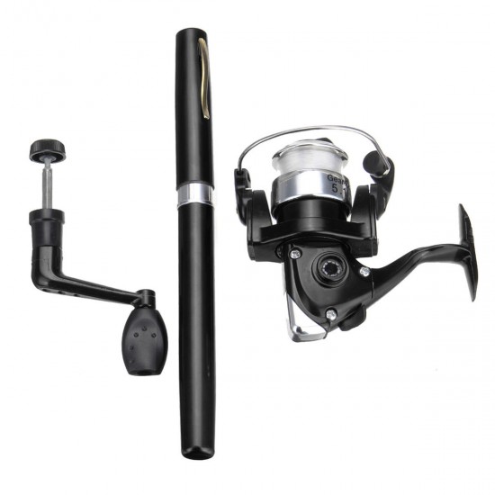 LEO Mini Fishing Rod Reel Combo Fibre Glass Aluminum Fishing Reel 5.1:1 Portable Hunting Fishing Tools