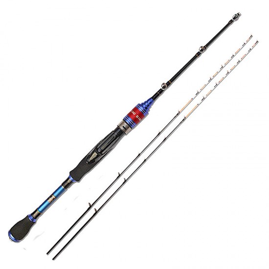 ZANLURE 1.2-1.5m Titanium Alloy Telescopic Fishing Rod Double Tips Sea Fishing Rod Blue/Red