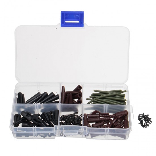 120Pcs Carp Fishing Tackle Box Lead Clips Hooks Swivels Needles Terminal Rigs Fishing Tool