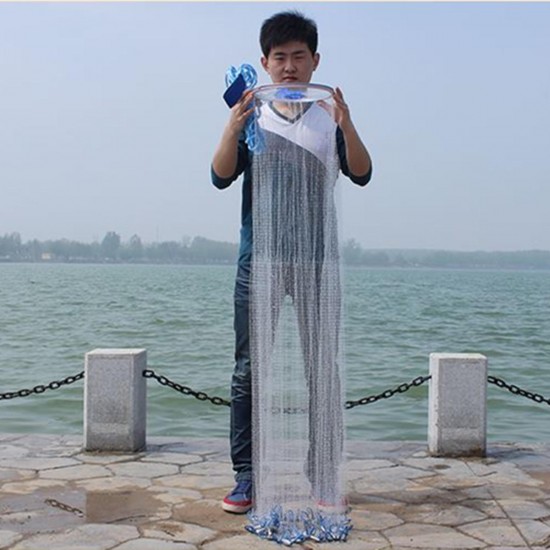 2.4M/3.6M Hand Cast Fishing Net Spin Nylon Fish Bait Net With Sinker