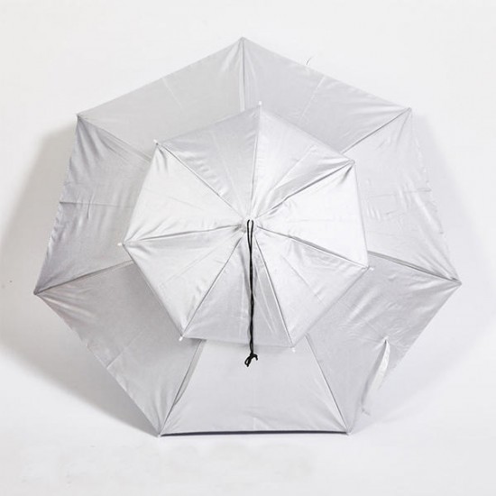 Outdoor Anti UV Windproof Double Umbrella Fishing Hat Portable Shade Camping Fishing Tool Outdoor Anti UV Windproof Double Umbrella Fishing Hat Portable Shade Camping Fishing Tool