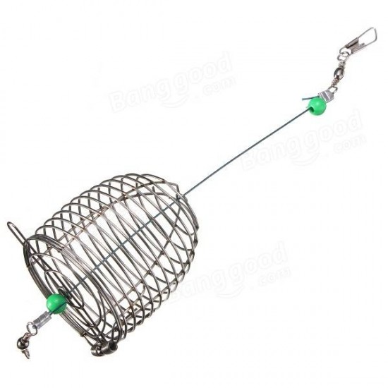 ZANLURE 10g Stainless Steel Wire Fishing Bait Lure Cage Fishing Trap Basket Feeder Holder