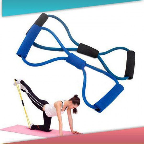 3X Yoga Resistance Bands Tube Fitness Muscle Workout Exercise Tubes 8 Type Blue