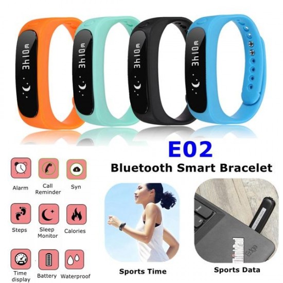 E02 Bluetooth SmartBand Smart Wristband Fitness Sports Bracelet