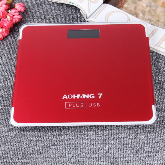 AOHANG 7 Plus USB Version 180kg LCD Electronic Digital Tempered Glass Body Weight Scale AOHANG 7 Plus USB Version 180kg LCD Electronic Digital Tempered Glass Body Weight Scale