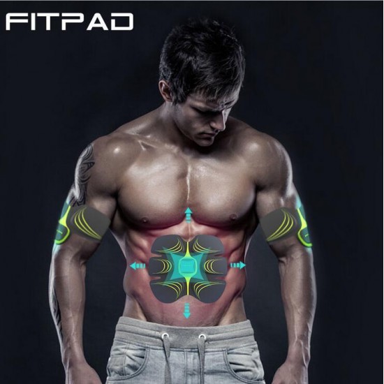 Fitpad Smart Electronic ABS Abdominal Muscle Building Equipment Body Shaper Fitness Gel Tape Belt