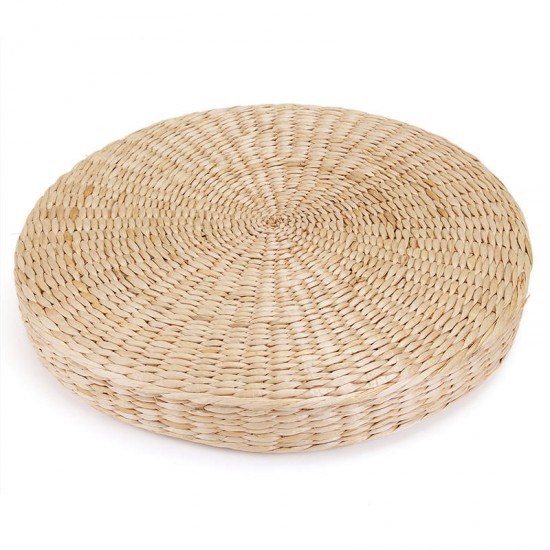 45cm Round Pouf Tatami Cushion Floor Cushions Natural Straw Meditation Yoga Mat