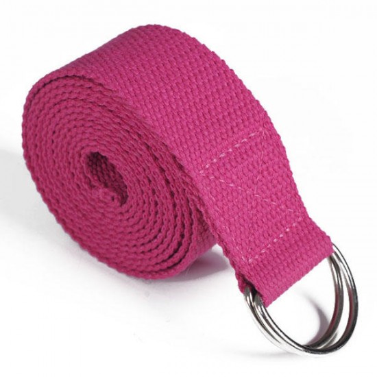 KALOAD 2.5m Yoga Stretch Strap Fitness Exercise Yoga Strap Waist Leg Resistance Bands D-Ring Belt